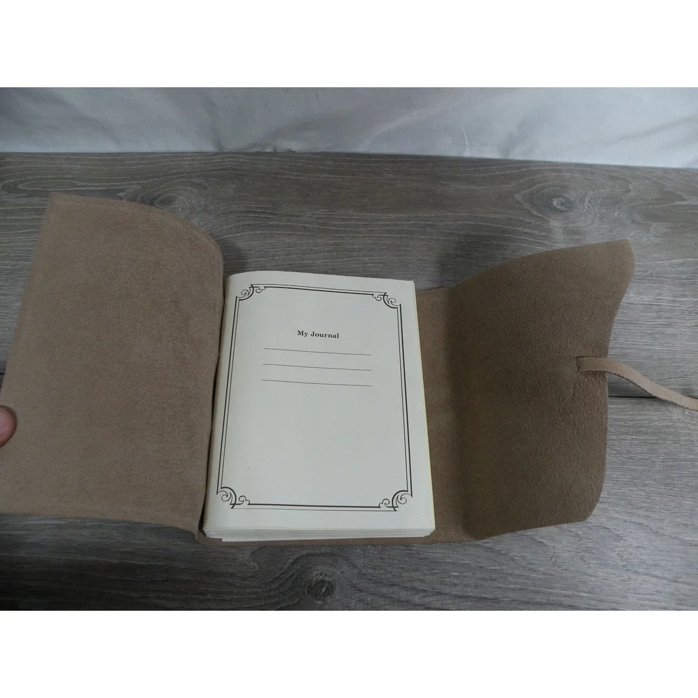 Ricco Bello Leather Journal Notebook Diary Rustic Vintage Style Brown Strap Wrap
